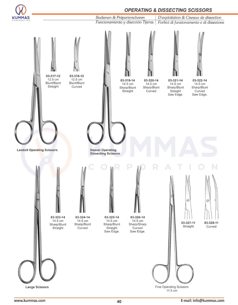 Operating and dissecting scissors