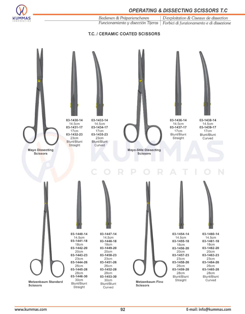 Operating & Dissecting Scissors T.C
