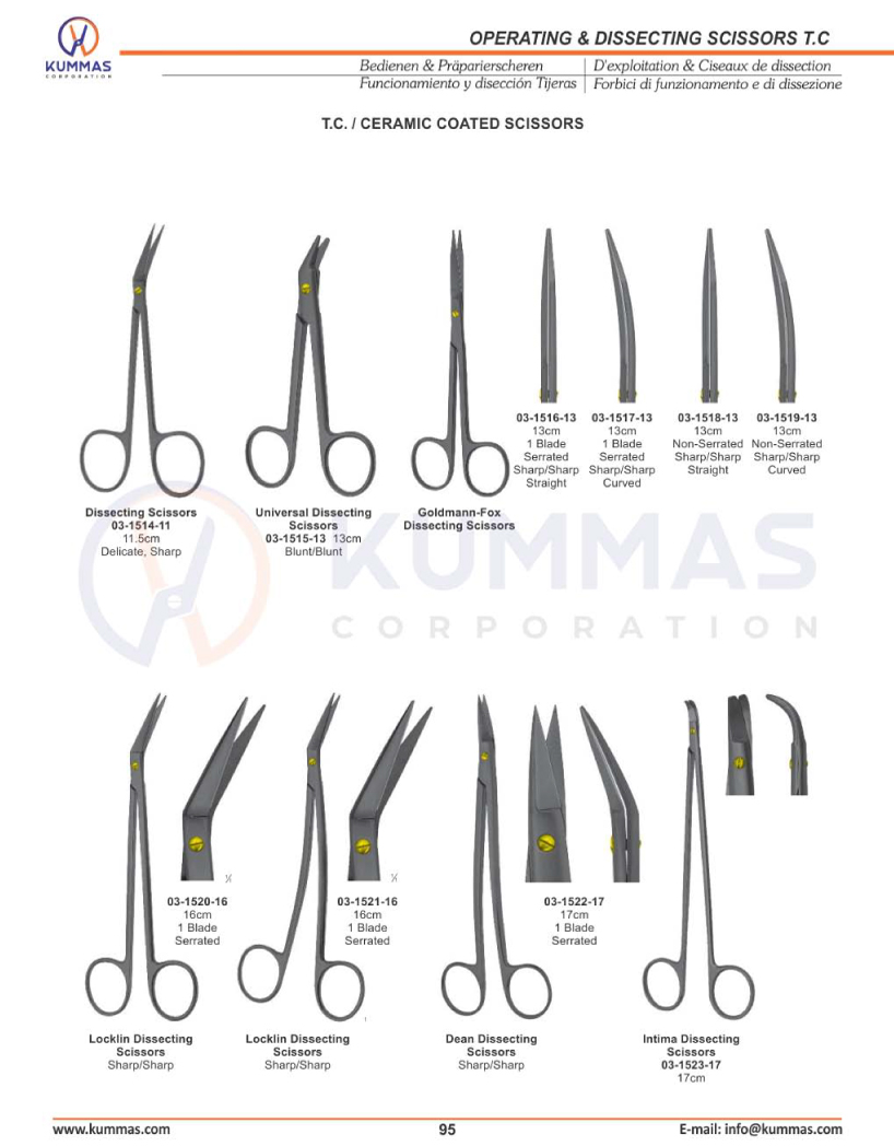 Operating and dissecting scissors T.C