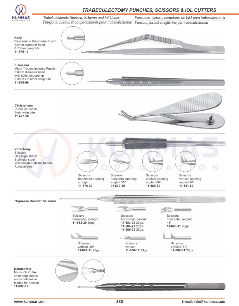Trabeculectomy Punches, Scissors & IOL Cutters