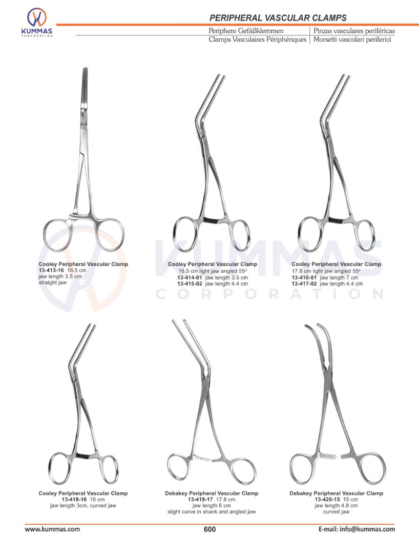 Peripheral Vascular Clamps