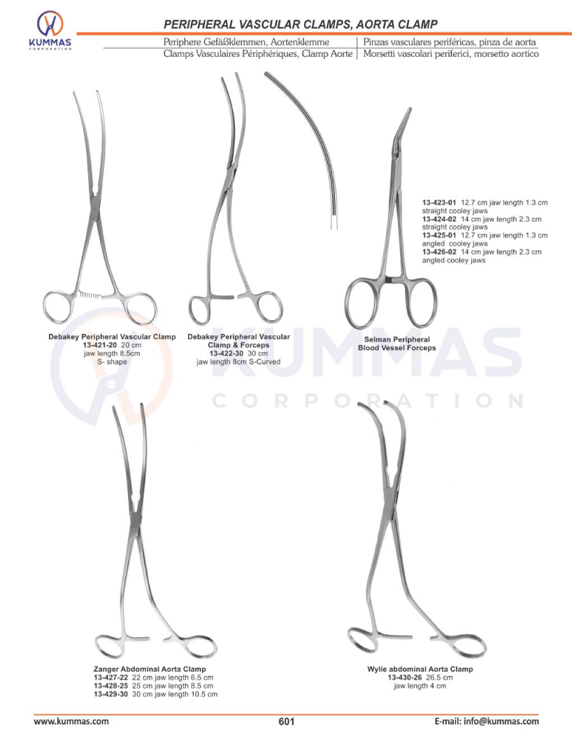 Peripheral Vascular Clamps, Aorta Clamp
