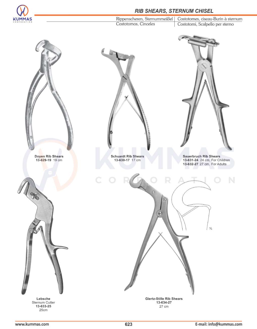 Rib Shears, Sternum Chisel