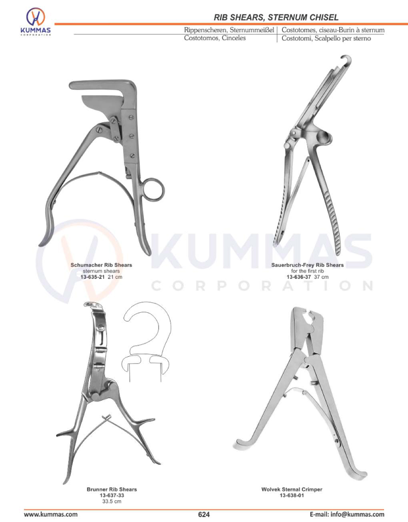 Rib Shears, Sternum Chisel