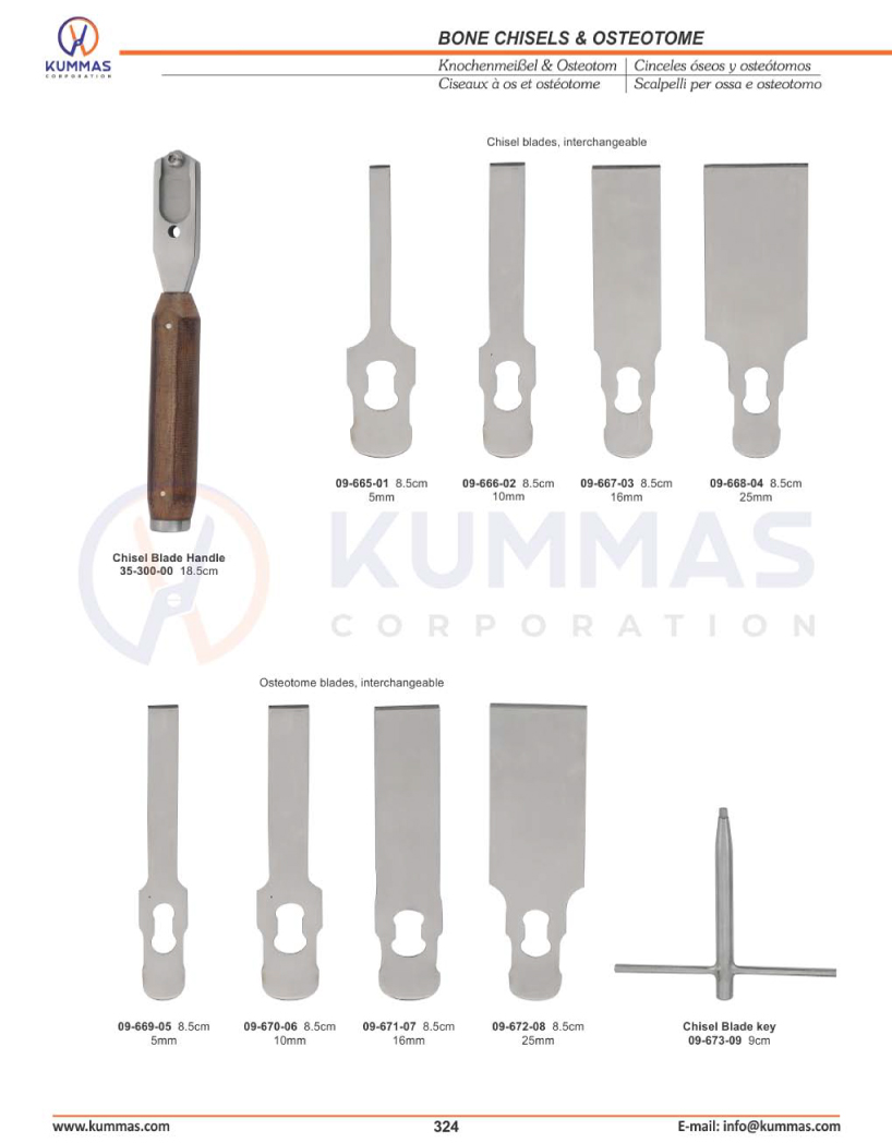 BONE CHISELS & OSTEOTOME