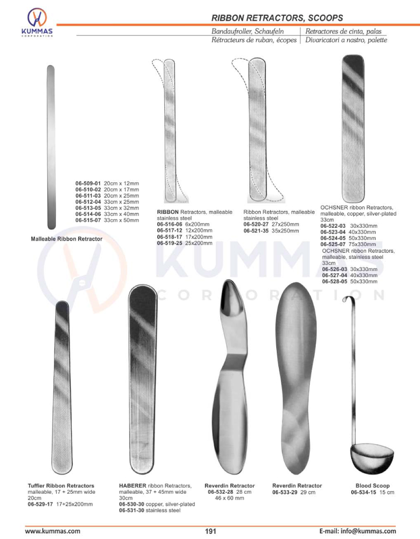 Ribbon Retractors, Scoops