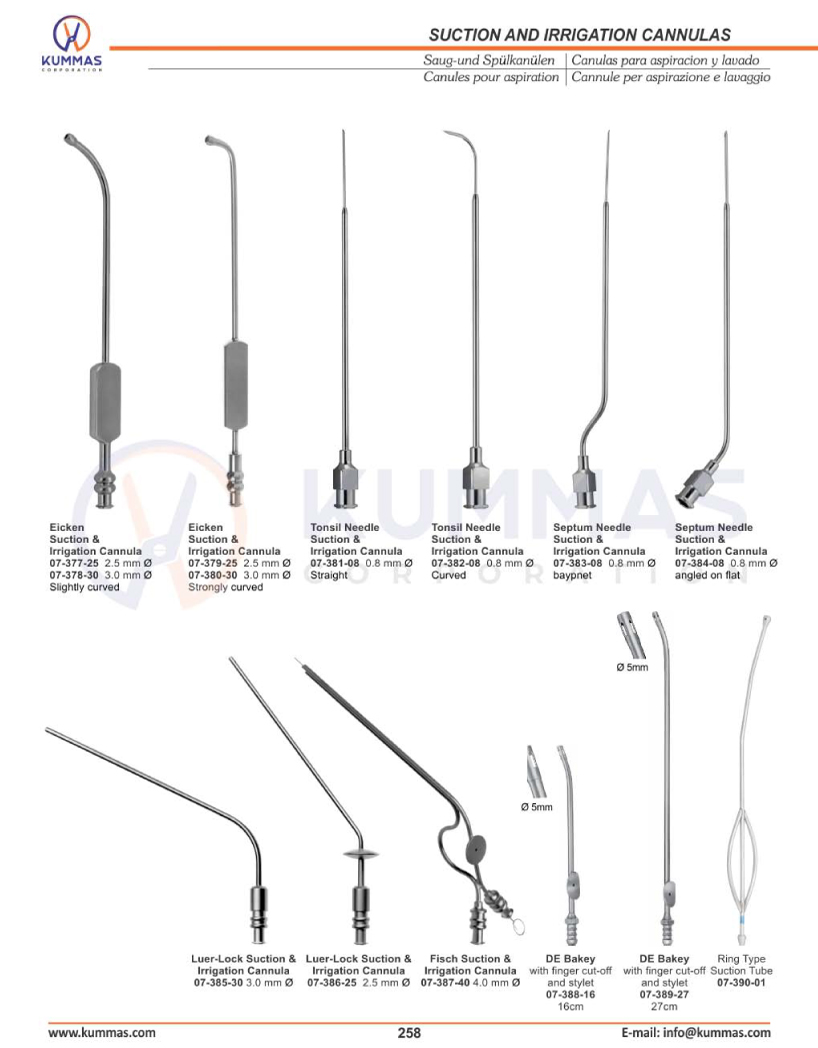 Suction & Irrigation Cannulas