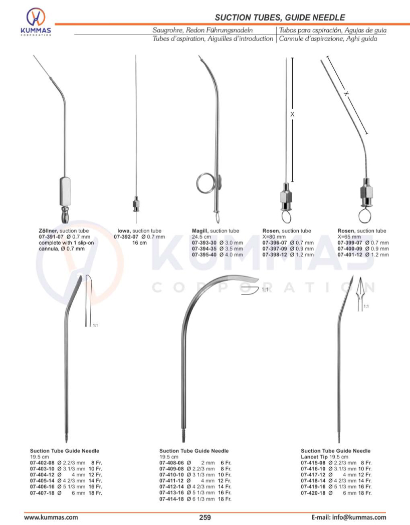 Suction Tubes Guide Needle