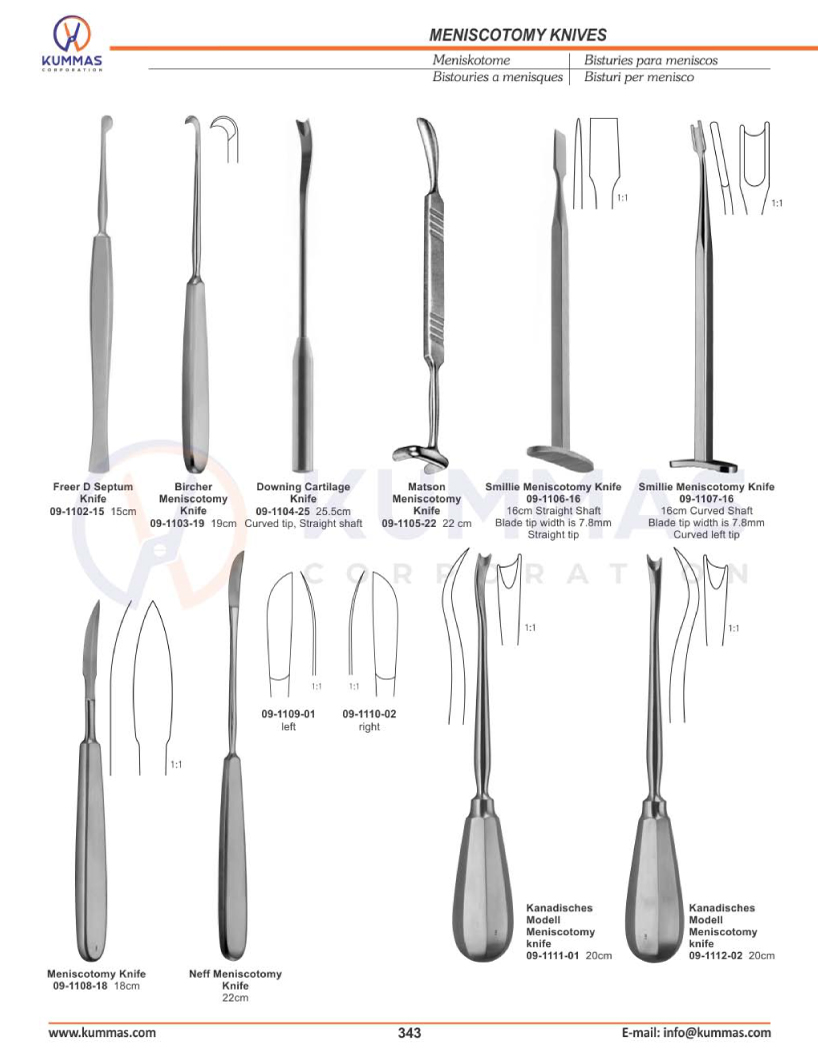 Meniscotomy Knives